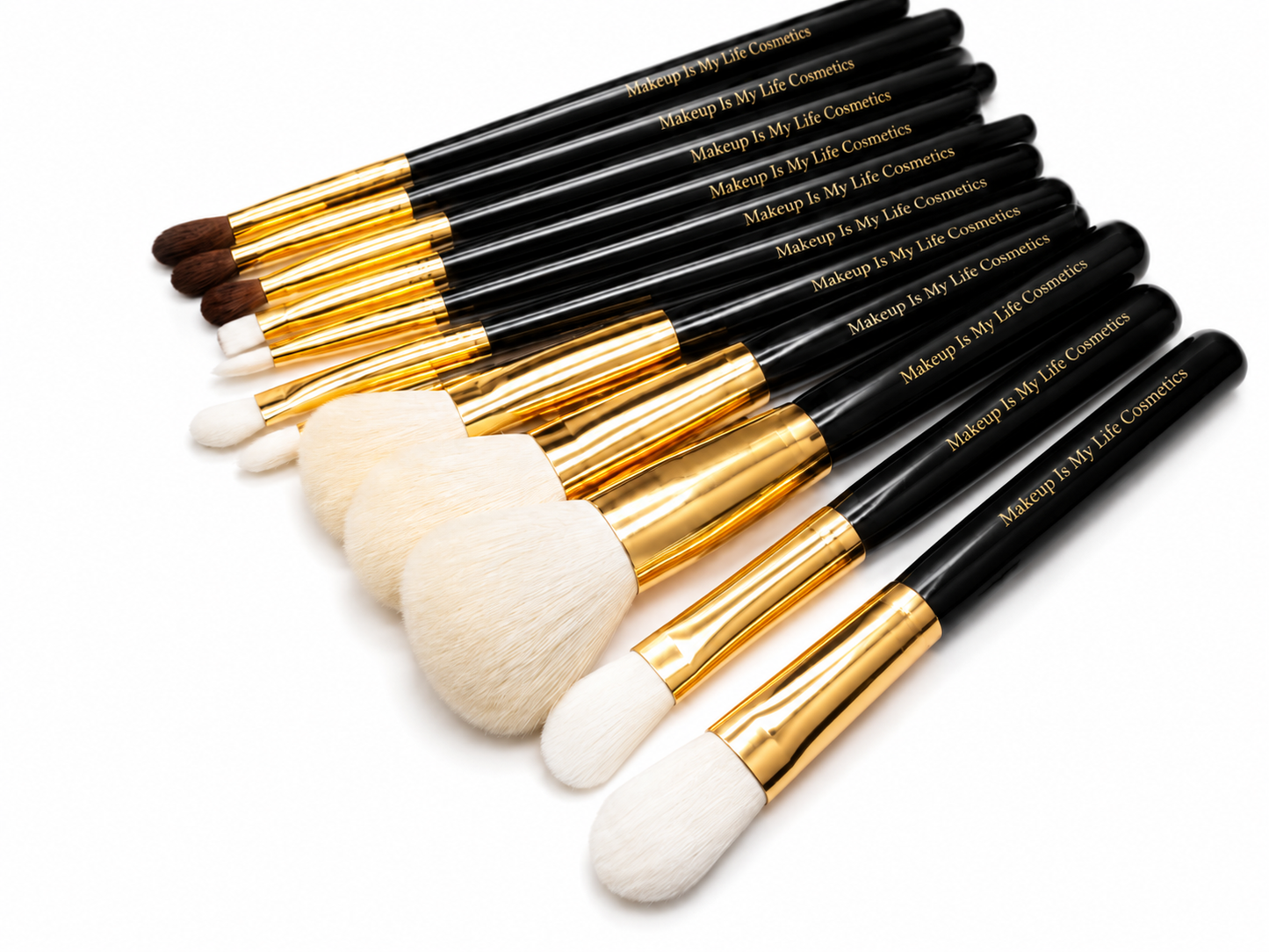 12 Piece Black and Gold Brush Set