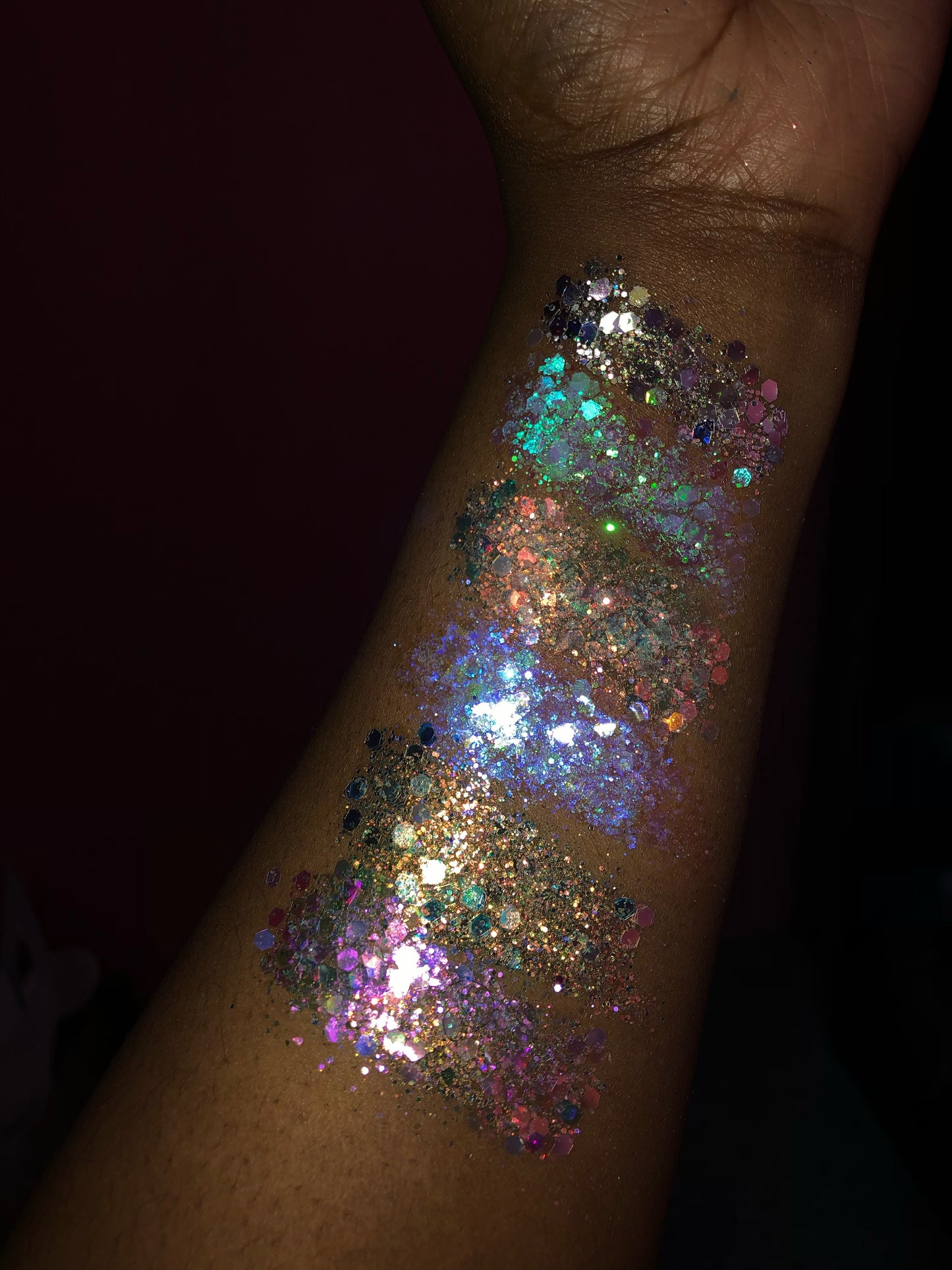 Iridescent glitter stacker