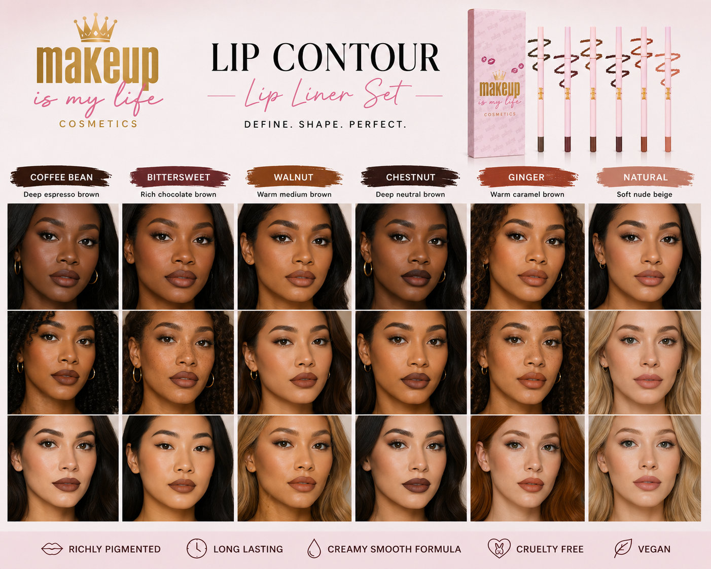 Lip contour lip liner Set