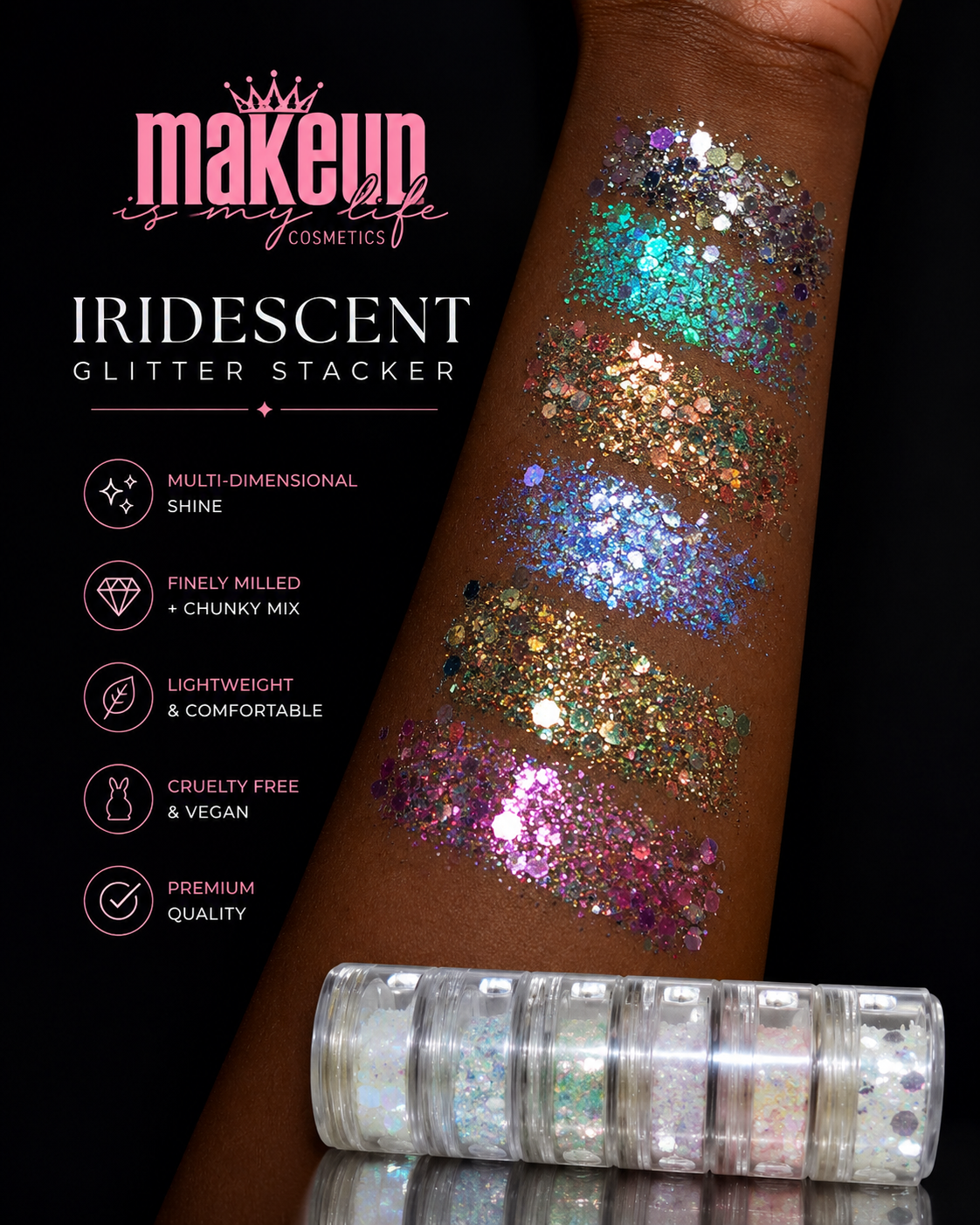 Iridescent Glitter Stacker