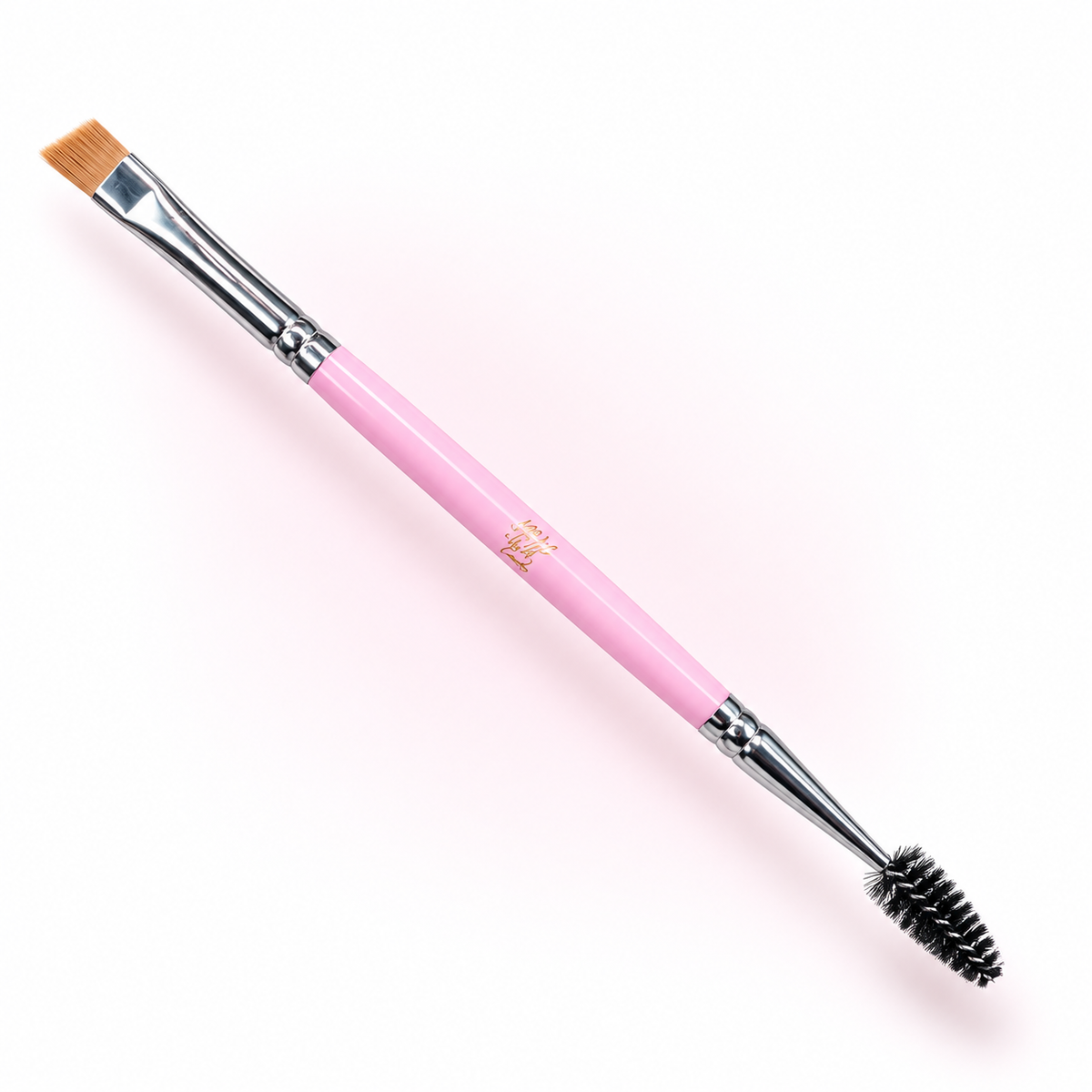 Pink Dual-Ended Brow Brush