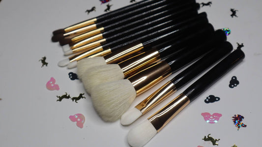 12 Piece Black and Gold Brush Set